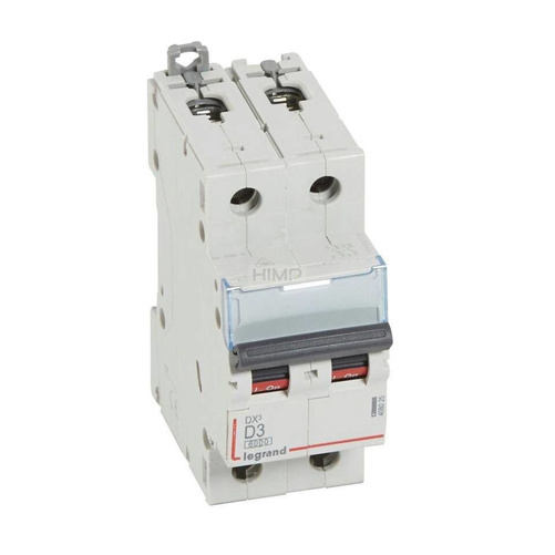 WYŁĄCZNIK NADPRĄDOWY S 302 2P D 3A 6000A SERII DX³ Legrand 408025