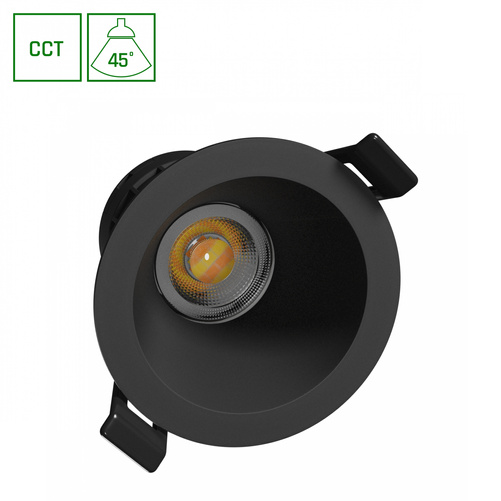 FIALE CORE COMPLETE DOWNLIGHT 7W CCT 230V 45ST IP20 UGR<19 FI90X85MM CZARNY OKRĄGŁA