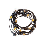 GIRLANDA 250V IP44 5000mm 10xE27 CZARNY łączona