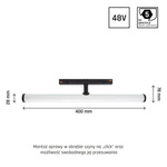 SYSTEM SHIFT - BEAM oprawa na szynoprzewód 28x400x75mm 12W 150st czarny 5 lat gw. DALI