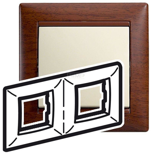 VALENA - Ramka podwójna MAHOŃ Legrand 770312