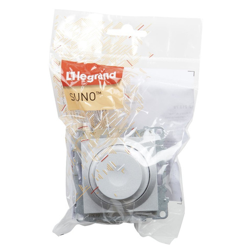 SUNO - Ściemniacz obrotowy - 240 V~ - 50 Hz - 5 - 75 W ( 10 lamp maks.) dla lamp LED z opcją ściemniania - bez zacisku neutralnego, Aluminium - Legrand 721379