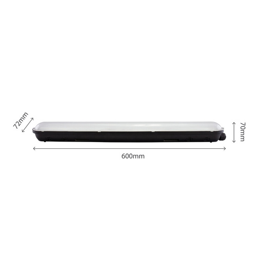 LIMEA GIGANT HERMETYK 600mm 20W NW 230V 120ST IP65 IK09 600x72x70mm CZARNY