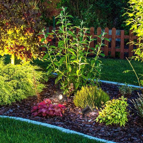 OPRAWA OGRODOWA FLORI GU10 ALU ANGLE 250V IP65 98x180mm CZARNA wbijana, ruchoma SLIP012014