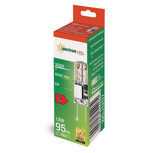 Żarówka LED G4 column 12V 1,5W Silikon Barwa Ciepła SpectrumLED WOJ+13117