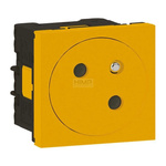 MOSAIC - Gniazdo 2P + Z pojedyncze Link płaskie kątowe 45 stopni 16 A - 250 V~ - zaciski automatyczne - Żółty Legrand 077196L