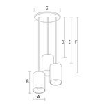 Oprawa Zwieszana Tuba CHLOE GU10 X 3 Czarny Złoty 250V IP20 Baza Okrągła SpectrumLED SLIP005006
