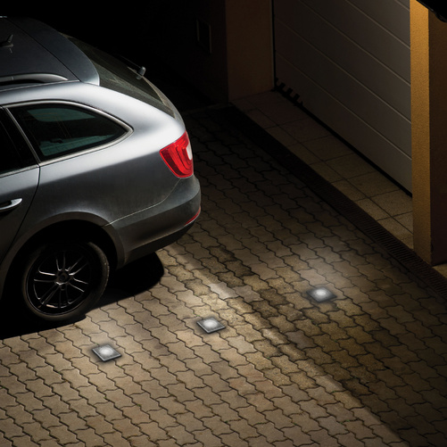 LUKKA CONNECT GU10 250V IP67 110x110x140 SZARY KWADRATOWA gruntowa, najazdowa, przelotowa