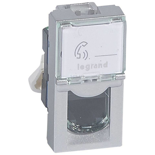 MOSAIC - Gniazdo 1 x RJ 45 kat. 6 UTP - 1 modułowe - Aluminium Legrand 079461