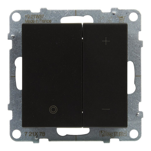 SUNO - Ściemniacz przyciskowy - 240 V~ - 50 Hz - 5 - 75 W ( 10 lamp maks.) dla lamp LED i świetlówek kompaktowych z opcją ściemniania - bez zacisku neutralnego, Czarny - Legrand 721478