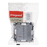 VALENA LIFE - Łącznik schodowy podwójny ALUMINIUM 10 AX - 250 V~ Legrand 752308