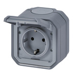 Nowe Plexo - Gniazdo Schuko 2P+Z zaciski automatyczne, komplet natynkowy 16 A-250V~ - szare - Legrand 069730L