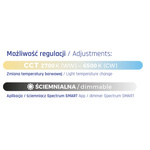 Oprawa sufitowa LED zwieszana Moderna 36W Wi-Fi CCT DIMM Spectrum SMART WOJP06283
