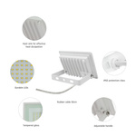 NOCTIS LUX 3 NAŚWIETLACZ 20W NW 230V IP65 120x90x27mm BIAŁY