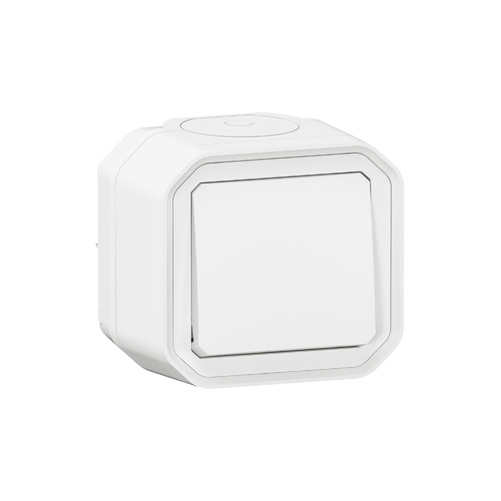 Nowe Plexo - Łącznik schodowy, komplet natynkowy 10AX-250V~ - biały - Legrand 069751L