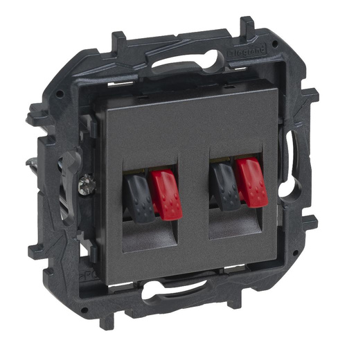 Niloe Step gniazdo głośnikowe podwójne- stalowy Legrand 863486B