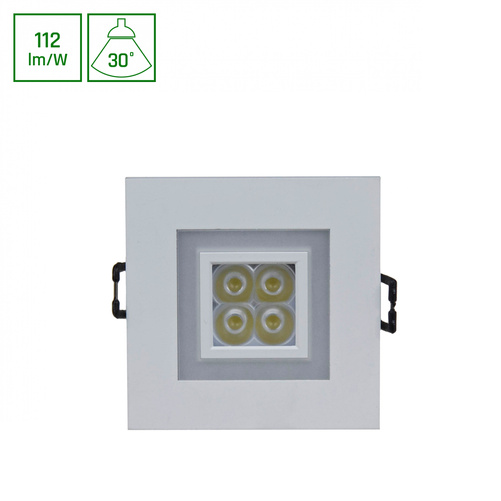 FIALE 4LED 4x1W 30st 230V SQUARE Z RAMKĄ CIEPŁOBIAŁĄ WW OCZKA LEDOWE