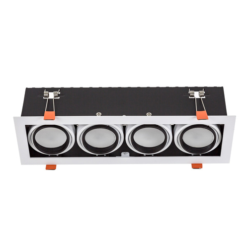 Oprawa Sufitowa Podtynkowa MODERN DAY MINI GU10 X 4 GU10 250V IP20 Biała z Czarnym Środkiem SpectrumLED SLIP002004