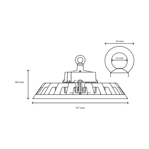 PLATEO 3 HIGH BAY 200W NW 230V 90ST IP65 IK08 347X160MM CZARNY 5 LAT GW. DALI