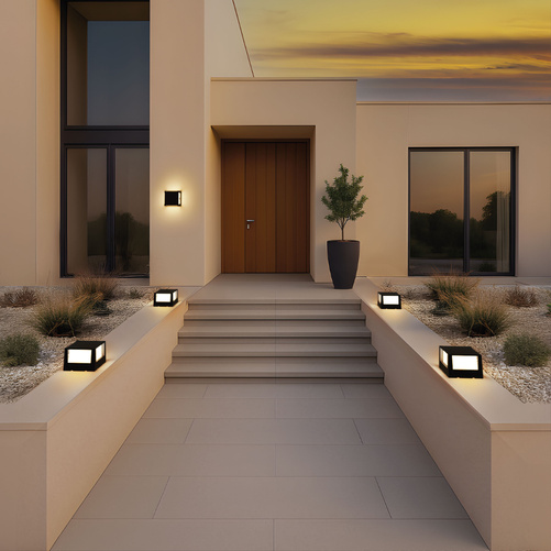 VERTO SQUARE CUP 10W CCT 230V IP65 160X160X110MM CZARNY