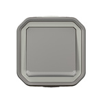 Nowe Plexo - Łącznik schodowy ze wskaźnikiem, komplet natynkowy 10AX-250V~ - szary - Legrand 069712L