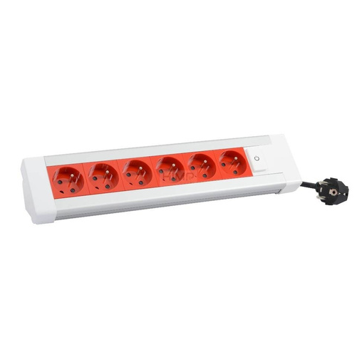 BLOK BIUROWY, 6 GNIAZD 2P+Z KODOWANYCH, WYŁĄCZNIK PODŚWIETLANY, PRZEWÓD ZASILAJĄCY Z WTYCZKĄ Legrand 054628