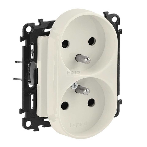 VALENA LIFE - Gniazdo zasilające 2X2P+Z do ramek wielokrotnych KREMOWE Legrand 753290