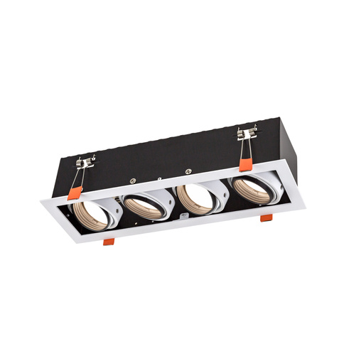 Oprawa Sufitowa Podtynkowa MODERN DAY MINI GU10 X 4 GU10 250V IP20 Biała z Czarnym Środkiem SpectrumLED SLIP002004