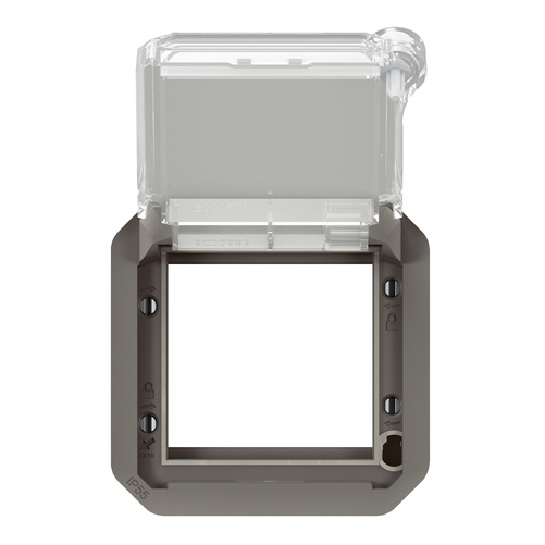 Nowe Plexo - Adapter Arteor/Mosaic z przeźroczystą klapką z blokadą, mechanizm - antracyt - Legrand 069845L