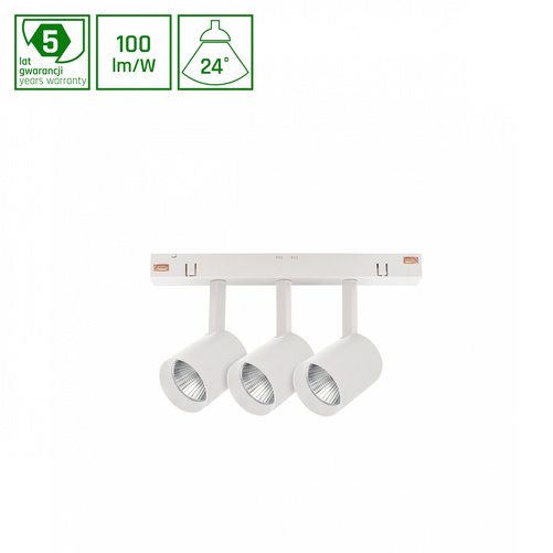 OPRAWA SYSTEM SHIFT - SPOT X3 na szynoprzewód śr.38mm x 100mm 10W BIAŁY WLD+40031_DALI