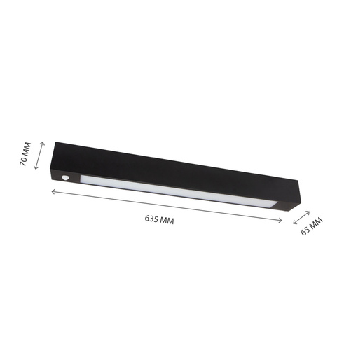 ALLDAY LED TUBE 600 250V 635X65X70MM CZARNY CZUJNIK RUCHU PIR