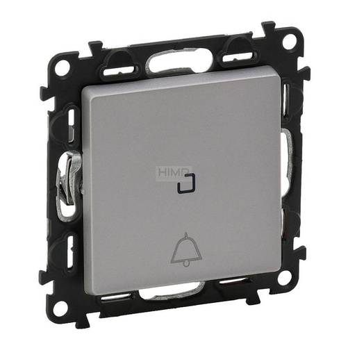VALENA LIFE - Przycisk przełączny NO/NC podświetlany z symbolem dzwonka ALUMINIUM 6 A - 250 V~ Legrand 752316