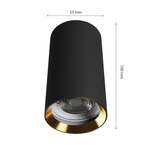 CHLOE VARIOSA GU10 NATYNKOWA GU10 230V IP20 55x100MM CZARNY ŚRODEK ZŁOTY OKRĄGŁA
