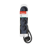 Przedłużacz 4x2P+Z, z przewodem 3.0M - czarny/grafitowy Legrand 049491