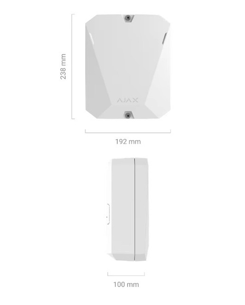 Hybrydowa centrala alarmowa Fibra z obsługą 4G, do 100 wejść przewodowych, 25 kamer, 2×SIM, LTE+LAN, 868MHz, Grade 3, Biała – AJAX SYSTEMS 57206.111.WH1