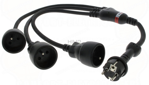 Przedłużacz trójdzielny gumowy 1/3x2P+Z - 16 A - IK10 - 0,8m Legrand 50577