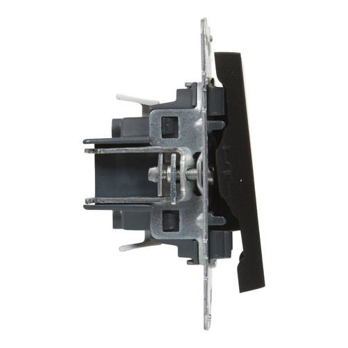 SUNO - Przycisk pojedynczy z symbolem dzwonka - 6 A - 250 V~ - zaciski automatyczne, Czarny -  Legrand 721413