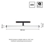 SYSTEM SHIFT - BEAM oprawa na szynoprzewód 28x400x75mm 12W 150st czarny 5 lat gw. DALI