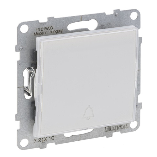 SUNO - Przycisk pojedynczy z podświetleniem - 6 A - 250 V~ - zaciski automatyczne, Biały -  Legrand 721110