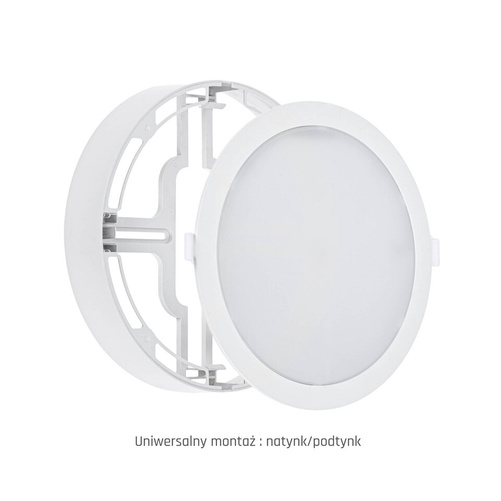 Oprawa Sufitowa Okrągła Biała 2w1 Natynk-Podtynk ALGINE ECO DOWNLIGHT 18W Barwa Neutralna 230V  SpectrumLED SLI037029NW