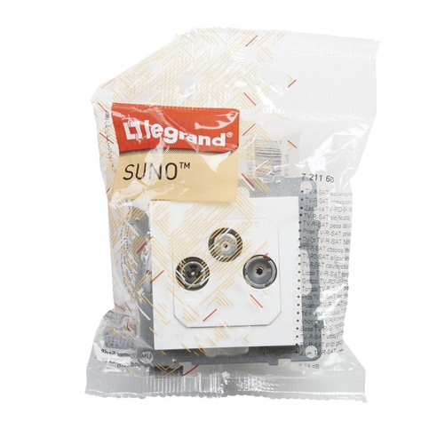 SUNO - Gniazdo TV-R-SAT przelotowe 14 dB, Biały - Legrand 721168