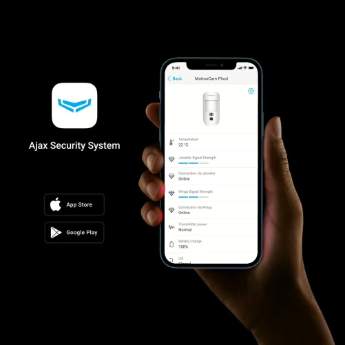 Czujka ruchu z kamerą MotionCam HDR (PhOD) Jeweller - biały AJAX SYSTEMS 119282.310.WH1