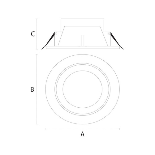 CEILINE III DOWNLIGHT 15W WW 230V 90st IP20 150x80mm BIAŁY okrągła