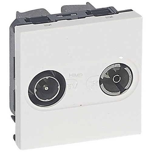 MOSAIC Gniazdo pojedyncze TV-RD przelotowe - 2 modyłu BIAŁE tłumienie 14 dB Legrand 078787