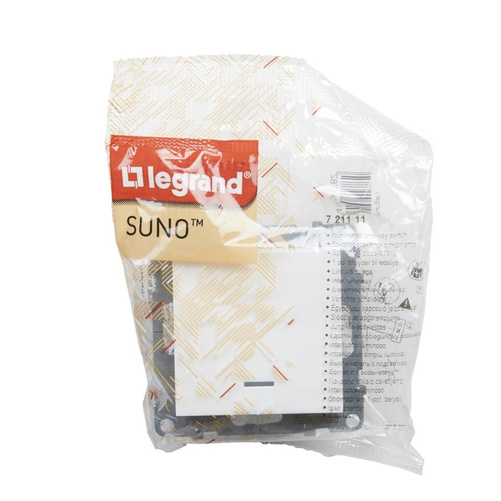 SUNO - Łacznik jednobiegunowy podświetlany - 10 AX - 250 V~ - zaciski automatyczne, Biały - Legrand 721111