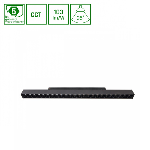 SYSTEM SHIFT CCT- GRID L OPRAWA LINIOWA 440X23X42MM 22W 40ST CZARNY CCT SWITCH 5 LAT GW.