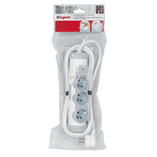 Przedłużacz 3x2P+Z - korpus obrotowy - z wyłącznikiem - 3m Legrand 50072