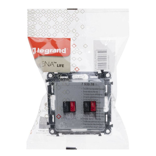 VALENA LIFE - Gniazdo głośnikowe podwójne ALUMINIUM Legrand 753378