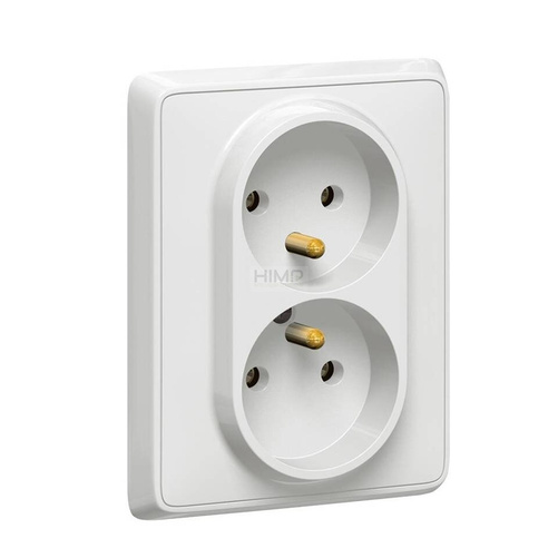 CARIVA Gniazdo wtyczkowe podwójne 2x2P+Z BIAŁE 16A-250V~ Legrand 773618