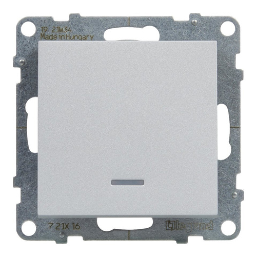 SUNO - Łącznik schodowy z podświetleniem - 10 AX - 250 V~ - zaciski automatyczne, Aluminium - Legrand 721316